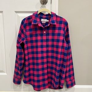 Vineyard Vines Pink and Navy Buffalo Plaid Button-Down Shirt